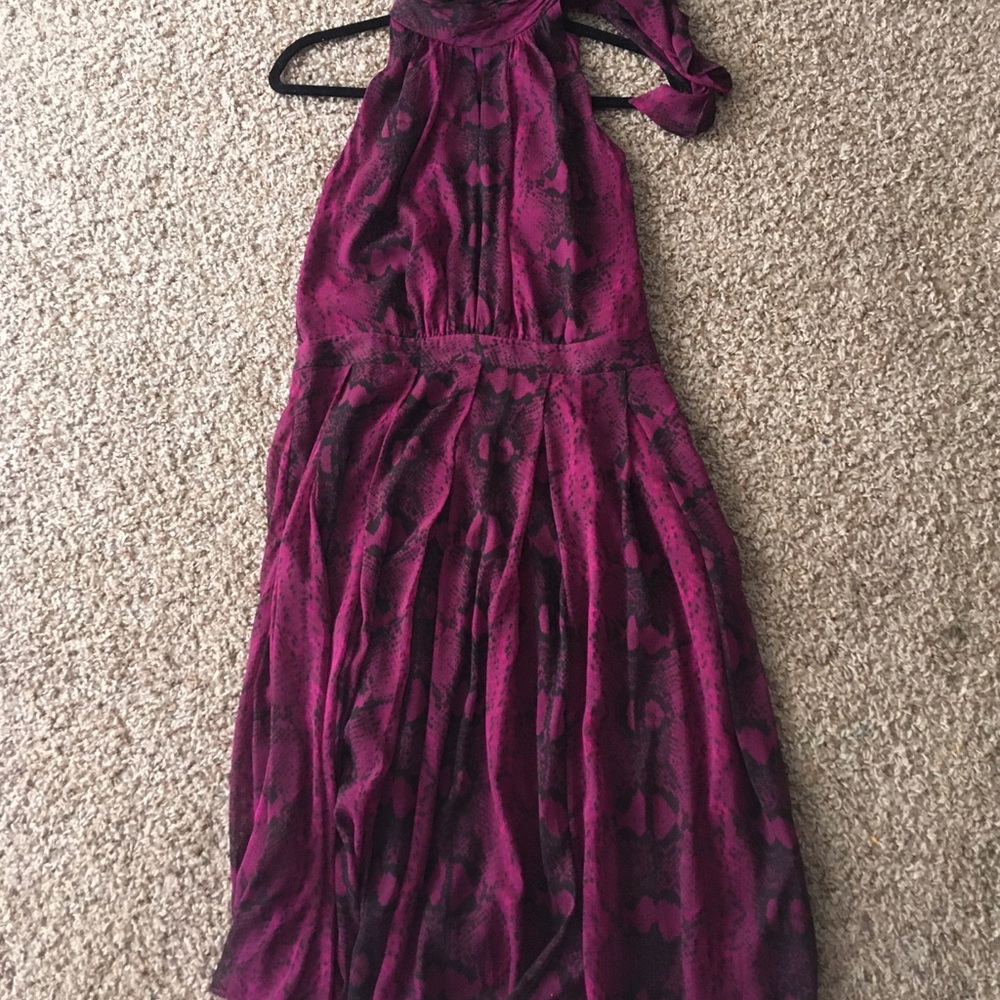 White House Black Market Purple Printed Dress